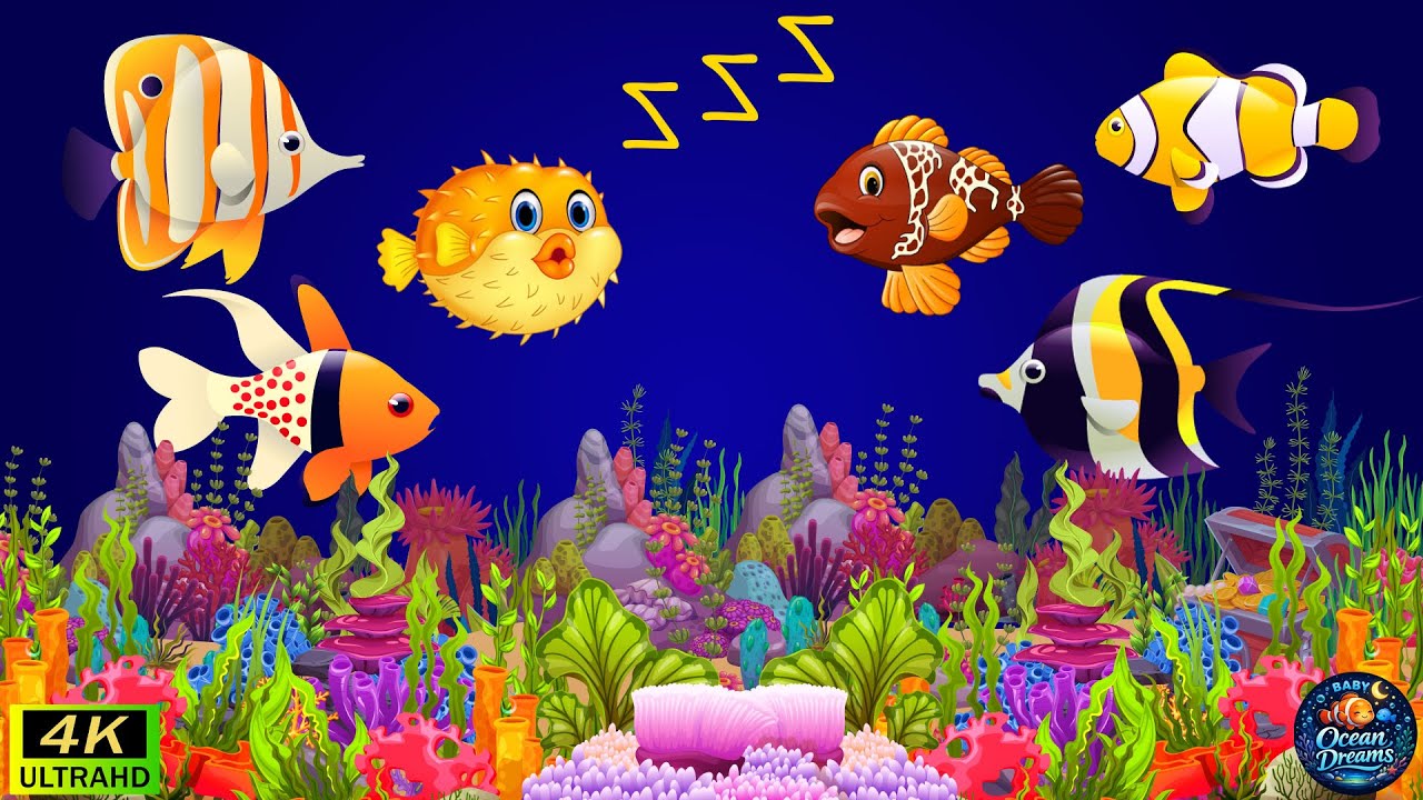 Lullabу and Calming Undersea Animation  Soothing fishes Baby Ocean Dreams
