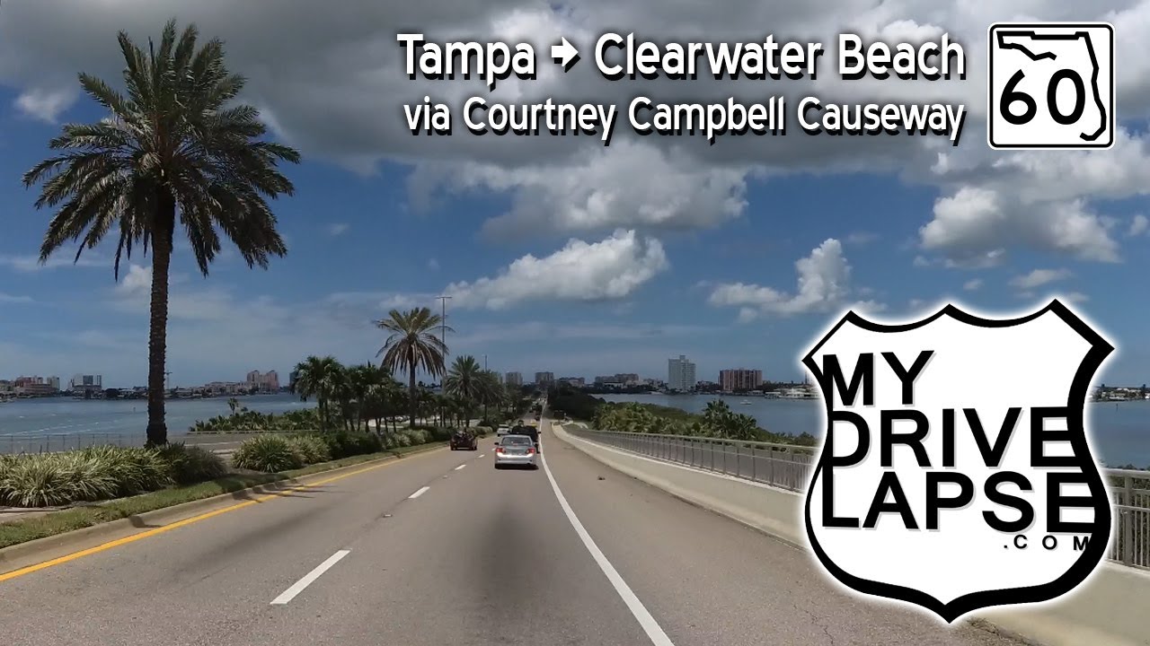To The Beaches! Beautiful Florida Drive from Tampa to Clearwater Beach, Courtney Campbell Causeway