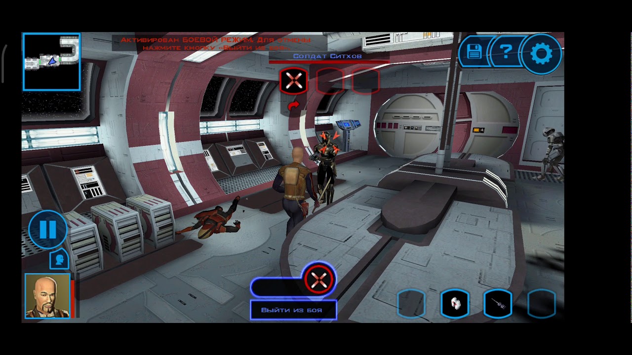 Star Wars:KotOR (mobile version) gameplay.
