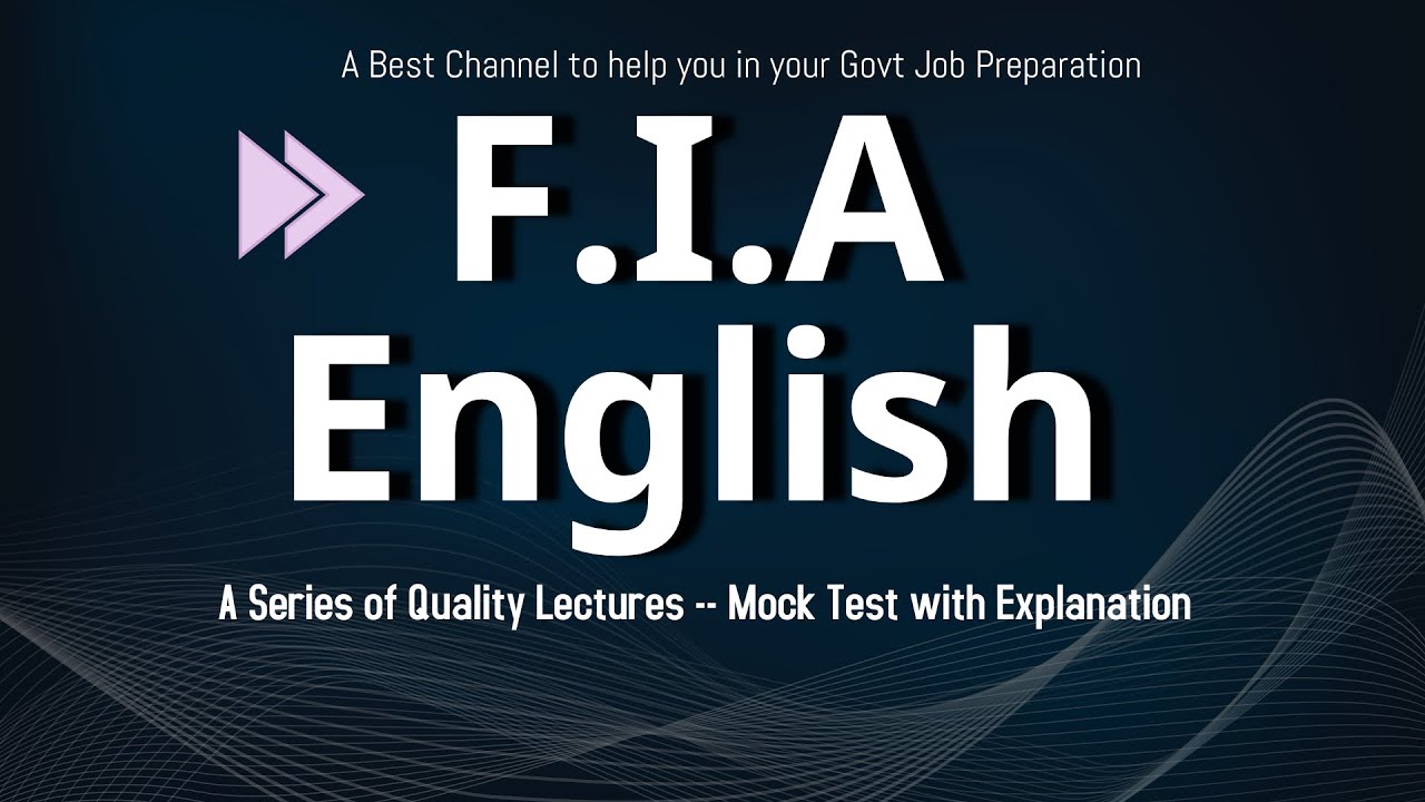Fia English | fpsc ppsc mcqs | Inspector fia