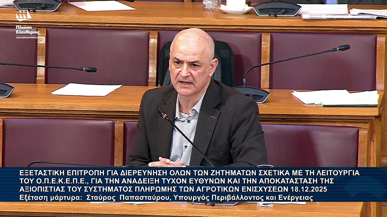 Α.Καζαμίας: Εξεταστική Επιτροπή για τον ΟΠΕΚΕΠΕ - Εξέταση Μάρτυρα: Σταύρος Παπασταύρου (18/12/25)