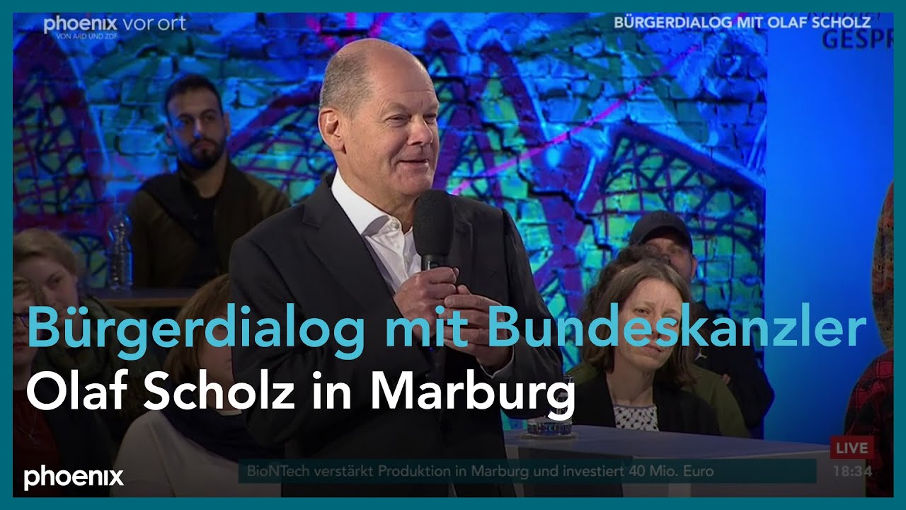 Bürgerdialog mit Bundeskanzler Olaf Scholz in Marburg