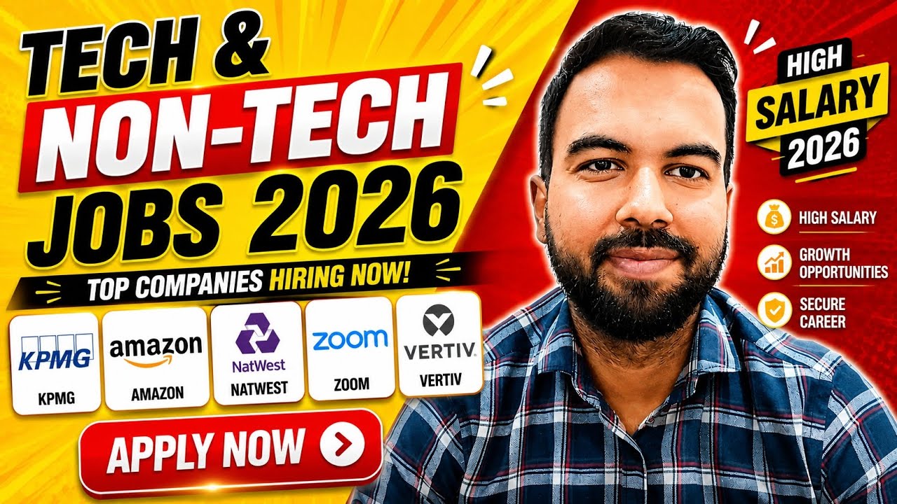 Tech And Non-Tech Jobs 2026 | Freshers Jobs 2026 | Complete Details