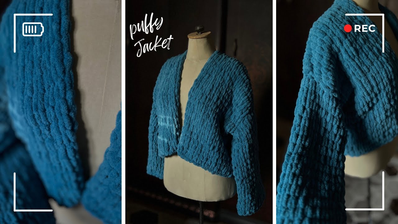 جاكيت شتوي بخيوط البافي | جاكيت اوڤر سايز |  Jacket made with puffy yarns