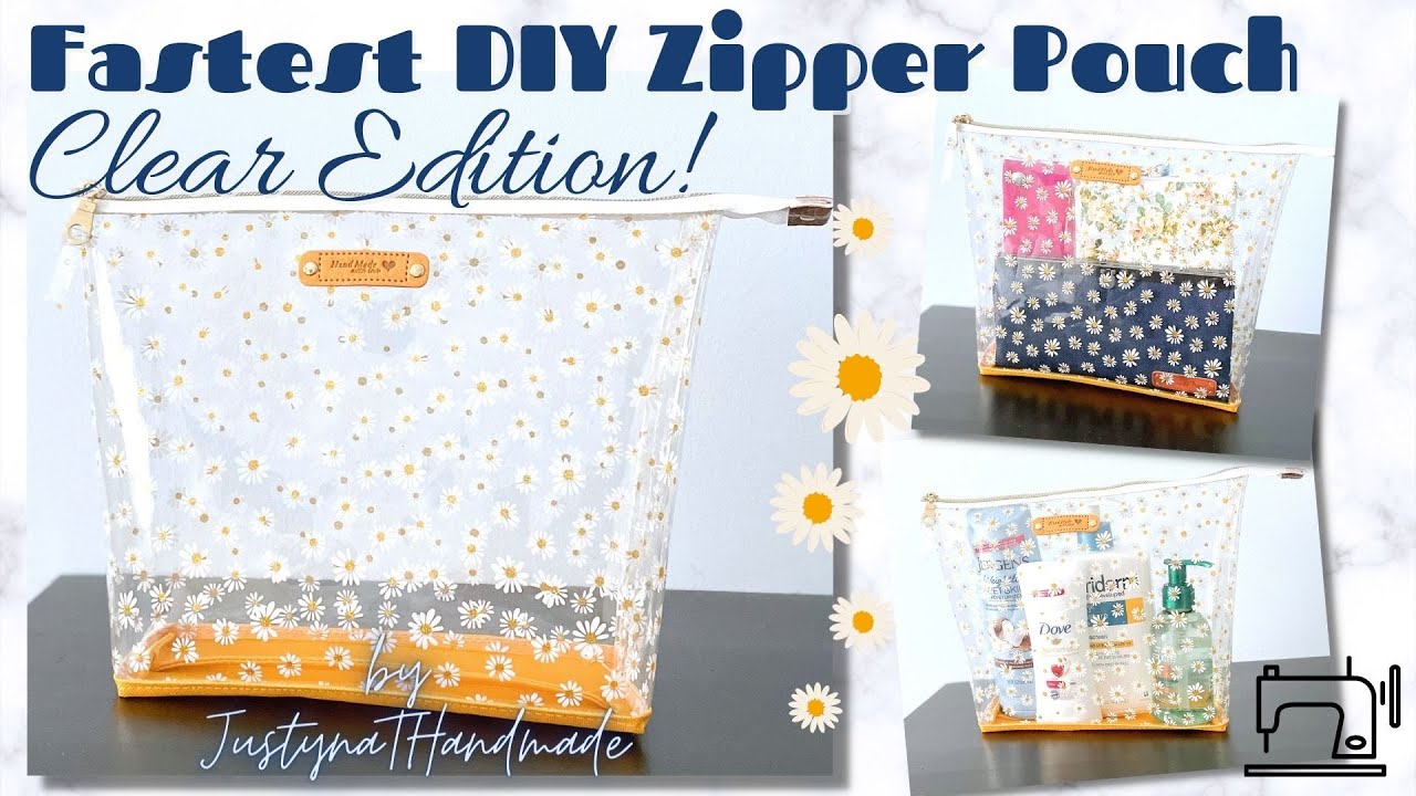 FREE PATTERN | Fastest DIY Zipper Pouch - Clear Edition | Sewing Tutorial | JustynaThandMade