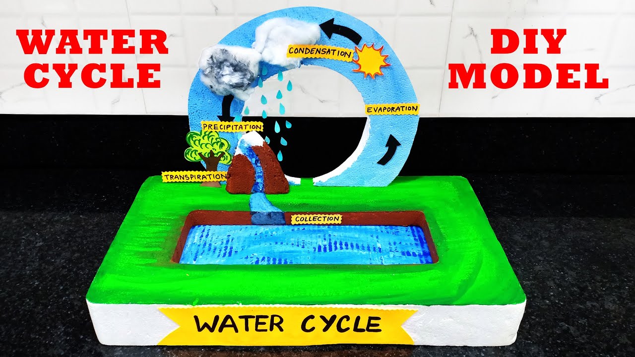 Water Cycle Model With Thermocol | Water Cycle Model | Water Cycle 3D Model | Science Project