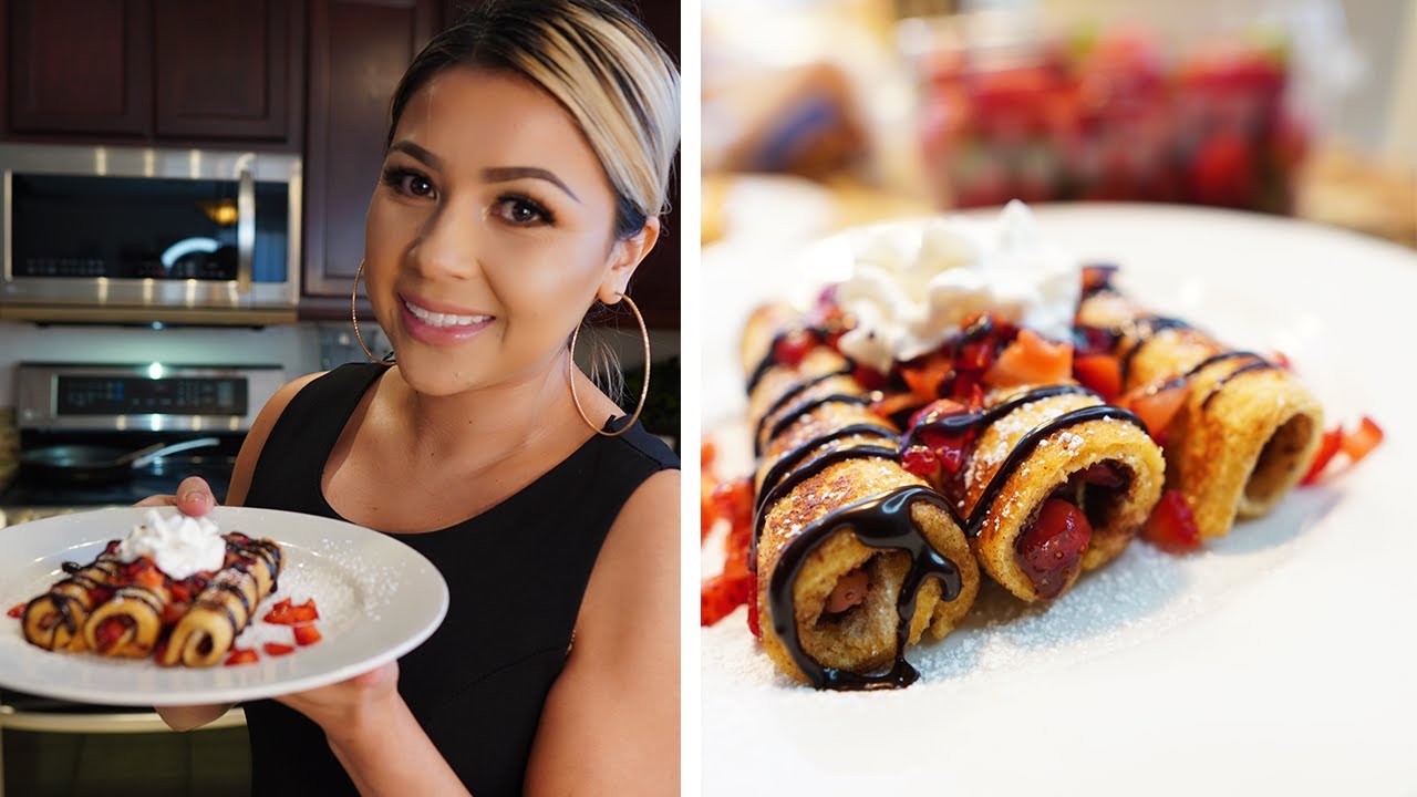HOW TO MAKE THE BEST NUTELLA AND STRAWBERRY  FRENCH TOAST ROLL UPS