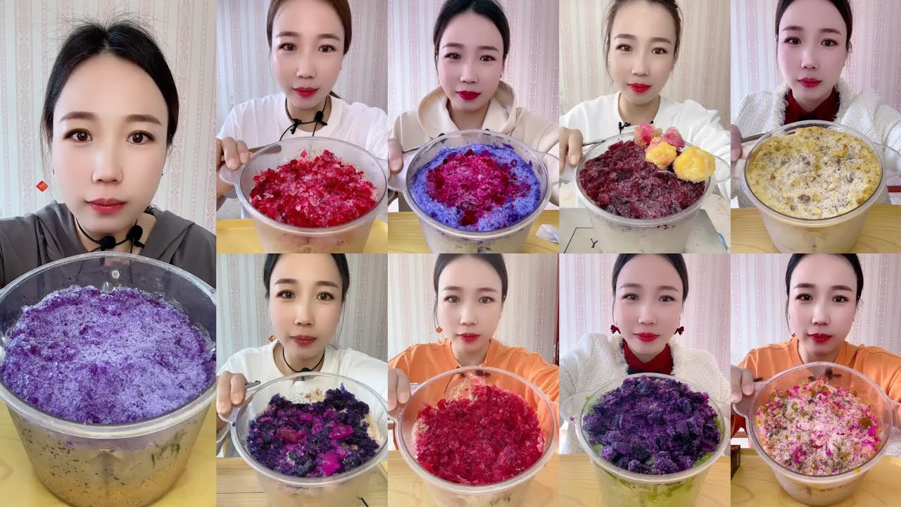 ASMR QIAN ICE EATING | COLORFUL SHAVED BLENDER ICE COLLECTION