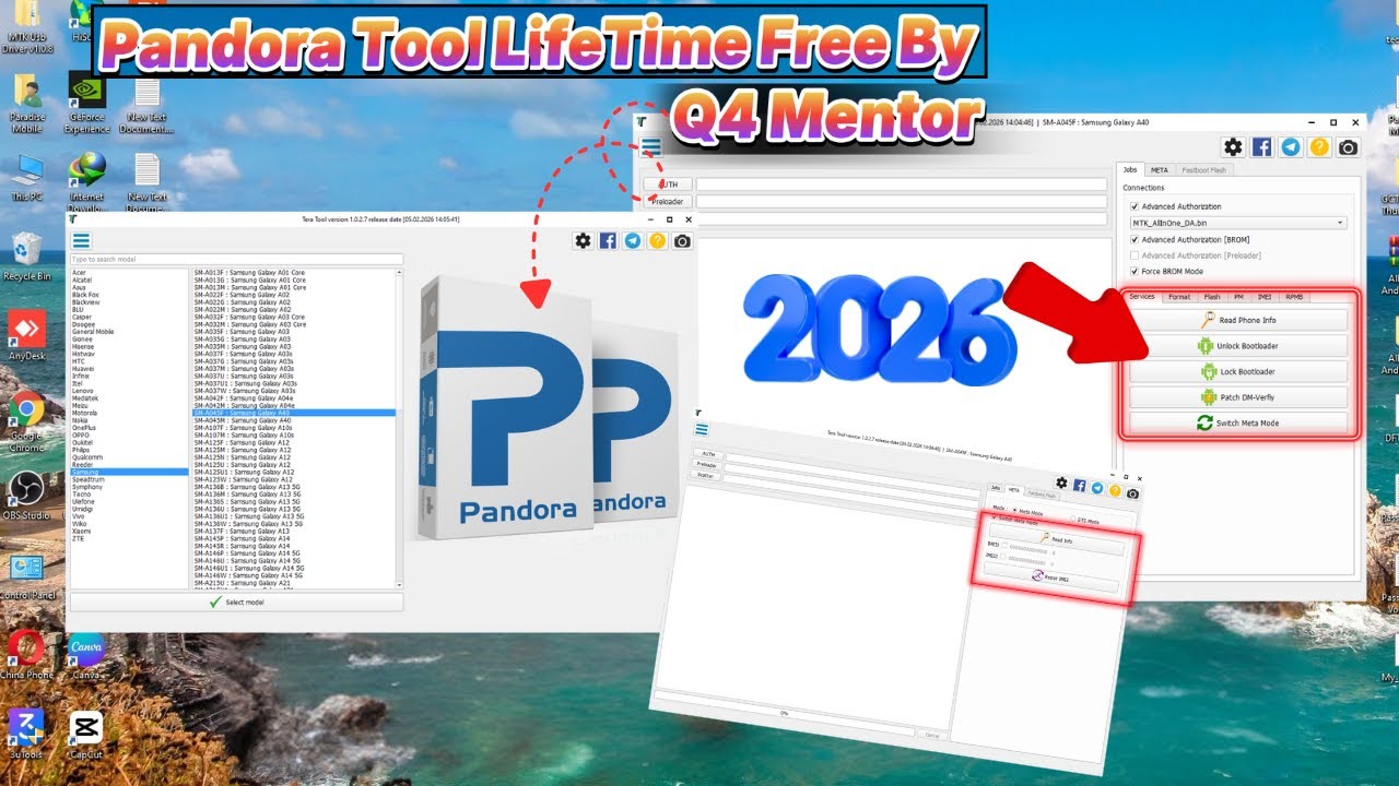 Pandora +Tera  Tool lifetime Free  Lenience / All Qualcomm Model Imei Repair 2026 Latest Tool