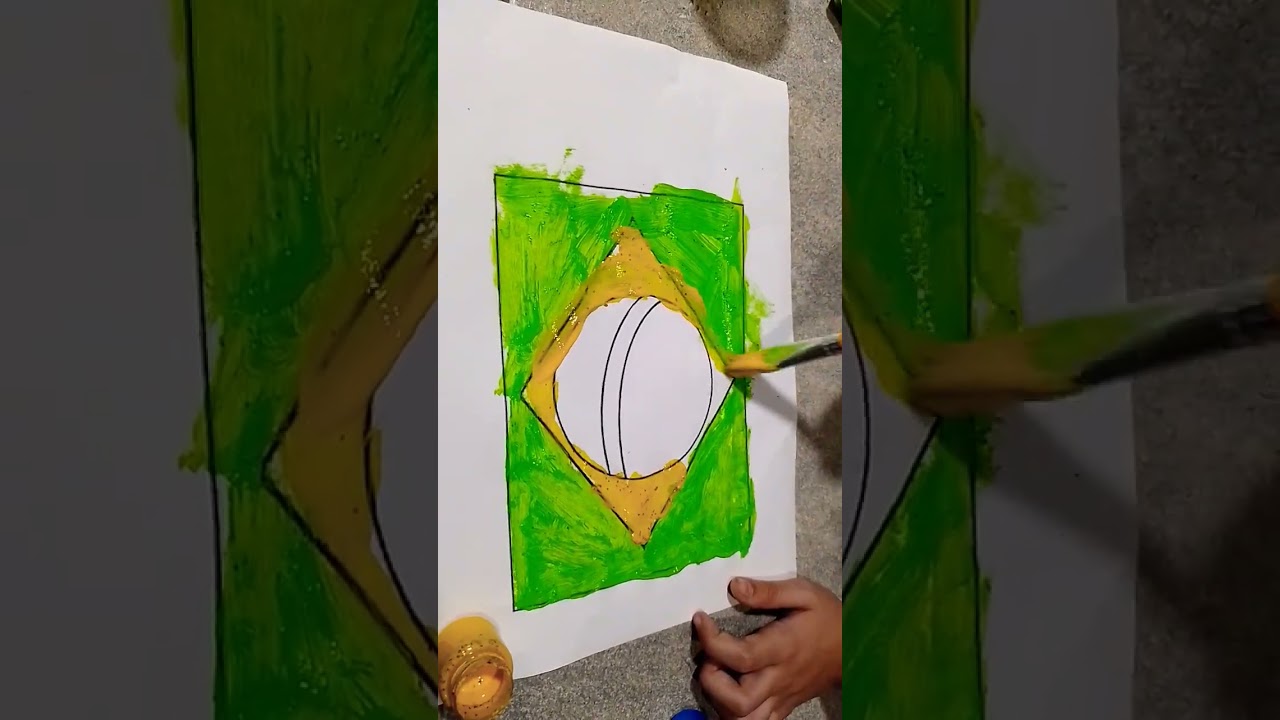 Laurinha pintando a bandeira do Brasil em homenagem ao Brasil na copa do mundo 2022 @YouTubeBrasil