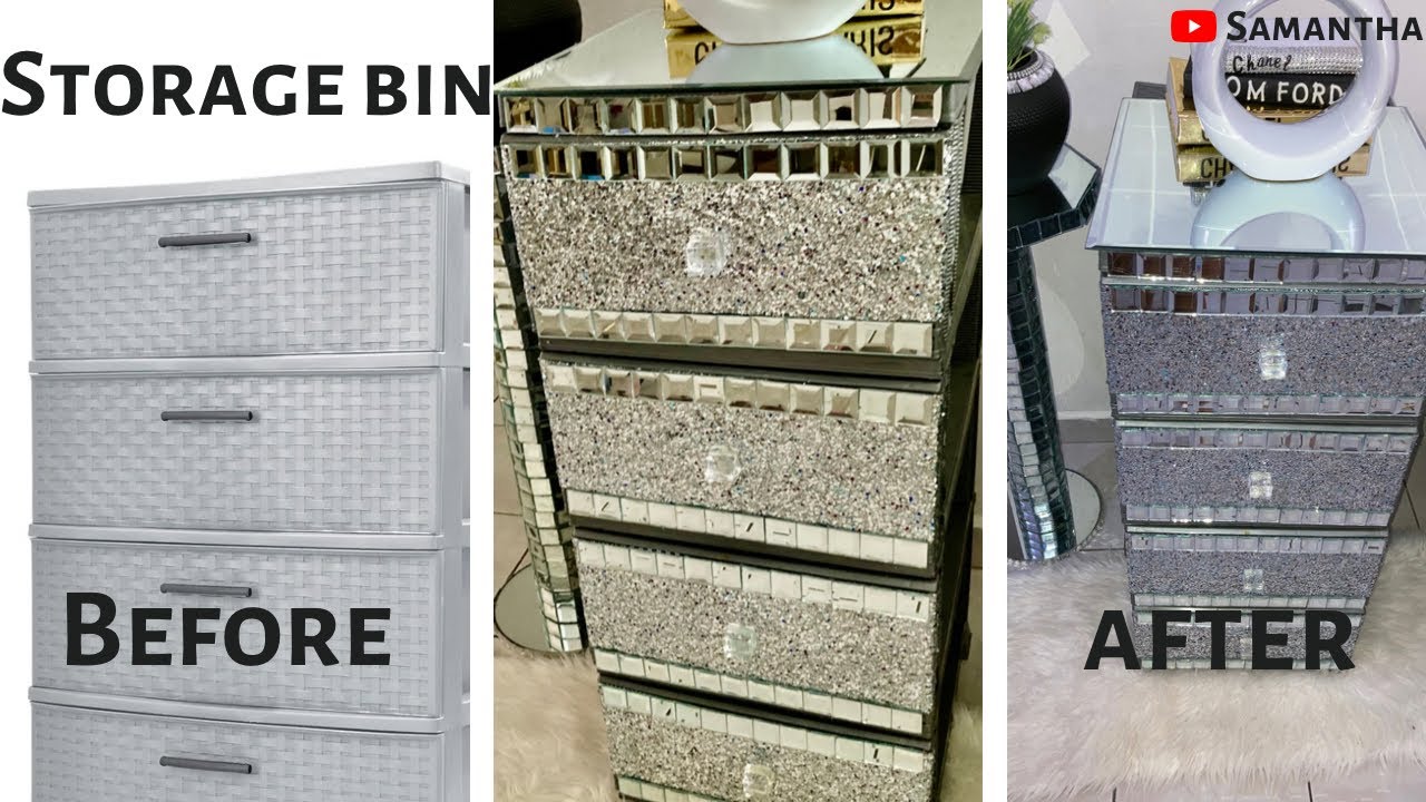 The Most Amazing Way To GLAM Up Some Plastic Storage Bin | Home Improvement D.I.Y