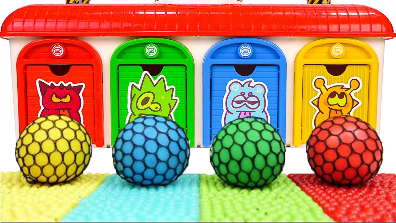 Satisfying Garage ASMR  Oddly Real Magic 4 Color Garage FROM Making Relax Sound Use Slime ASMR Balls