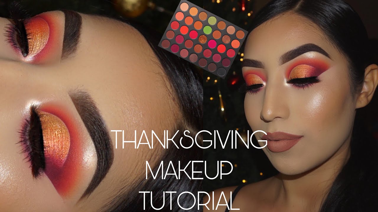 THANKSGIVING MAKEUP TUTORIAL | MORPHE 35O3 ORANGE CUT CREASE