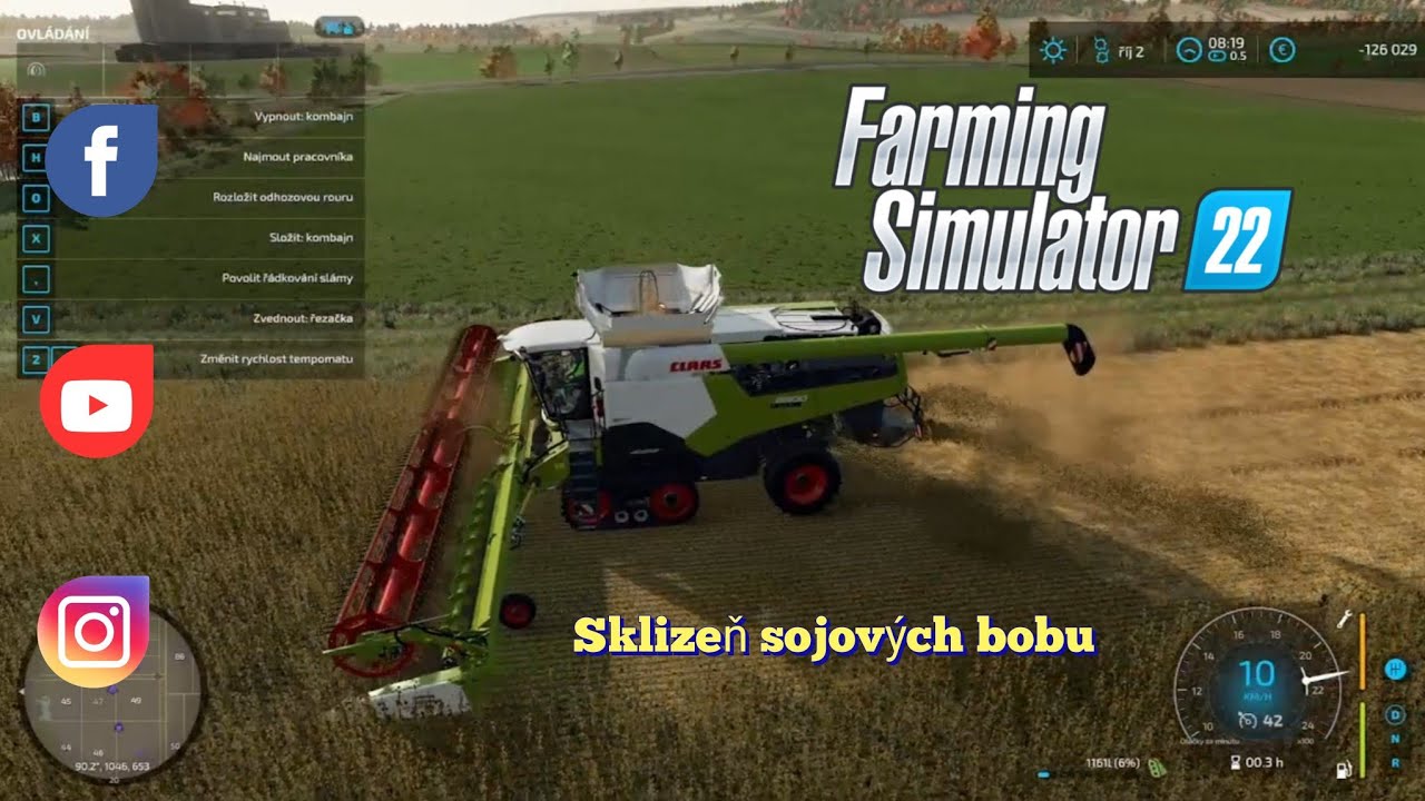 FARMING SIMULÁTOR 22- SKLIZEŇ SOJOVÝCH BOBU KOMBAJNEM CLAAS 8900 LEXION 