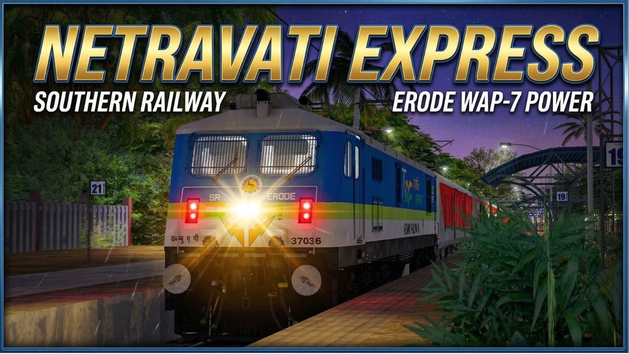 Full Speed Night Journey 🔥 ED WAP7 Hauls 16345 Netravati Express | Konkan MSTS Live