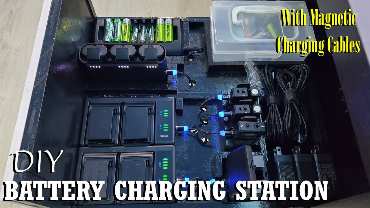 DIY Battery Charging Station with Magnetic Charging Cables