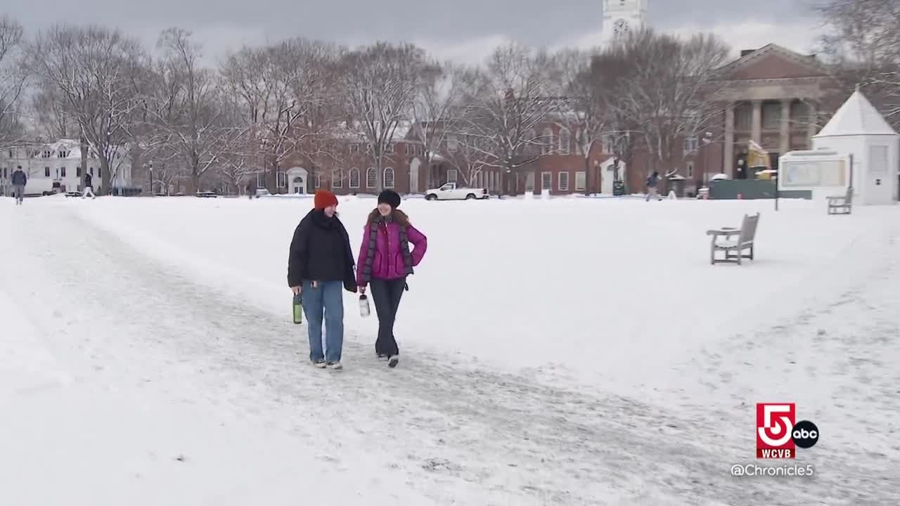 As fresh snow blankets the ground, Hanover, New Hampshire comes alive