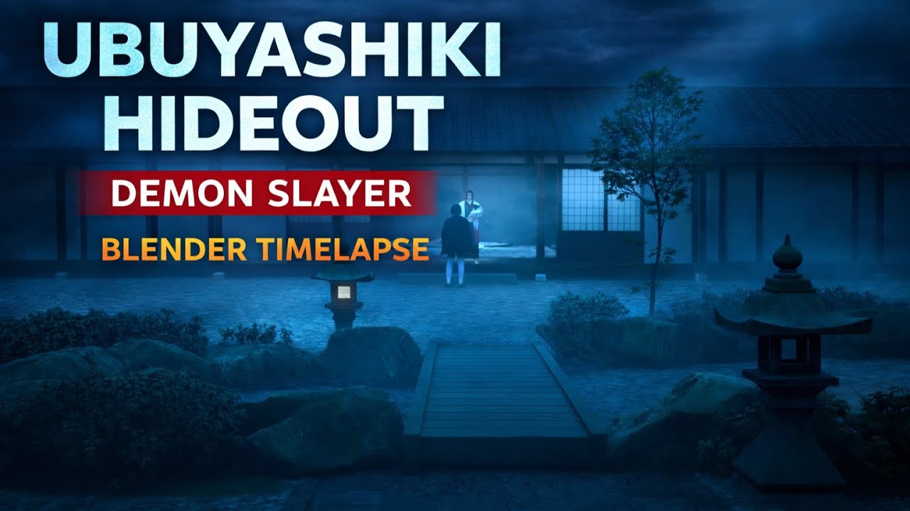 Recreating Ubuyashiki Hideout in Blender FAST with Timelapse