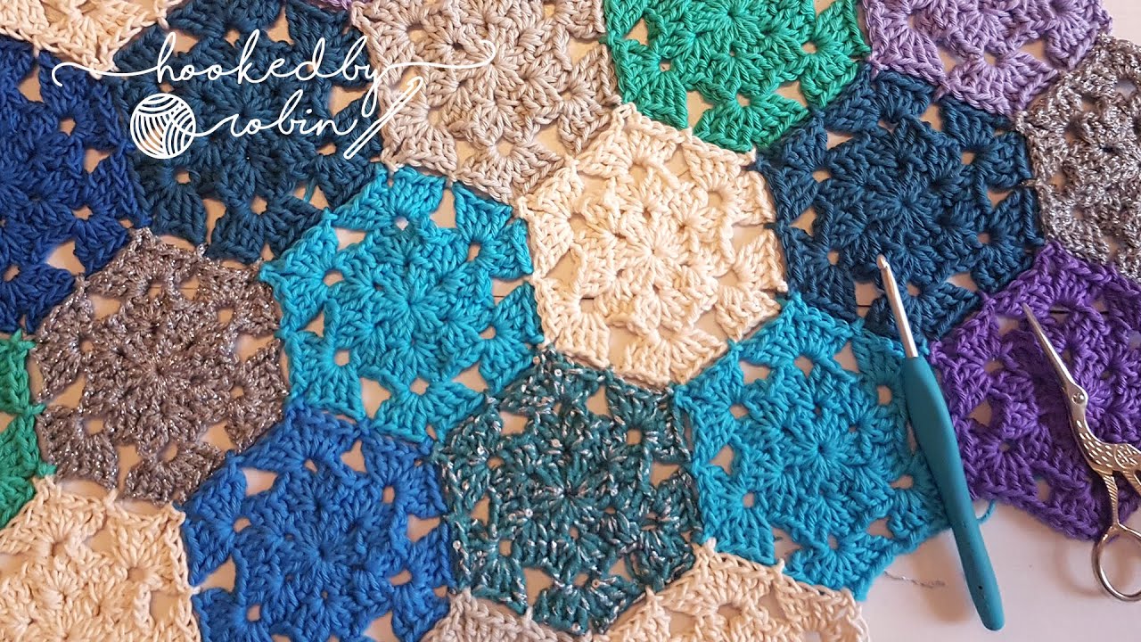 Crochet Textured Hexagon Motif & How to Join As You Go (JAYG)
