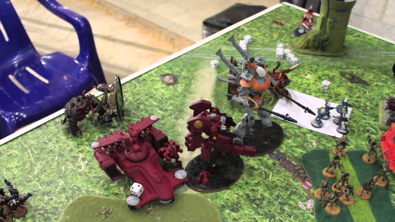 Warhammer 40k  2000 pts Battle report  Eldar+Tay vs Tyranids