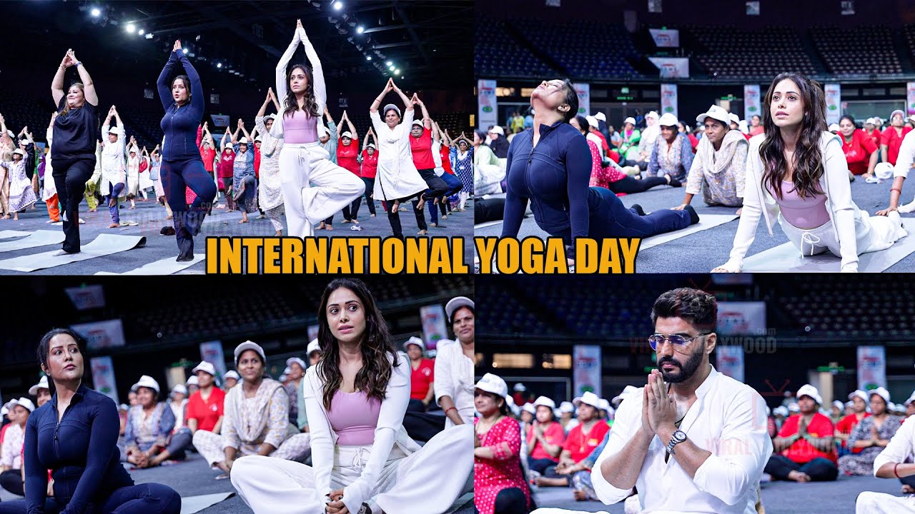 International Yoga Day 2025 | Celebrities LIVE Yoga | Arjun Kapoor, Nushrratt, Amruta Fadnavis