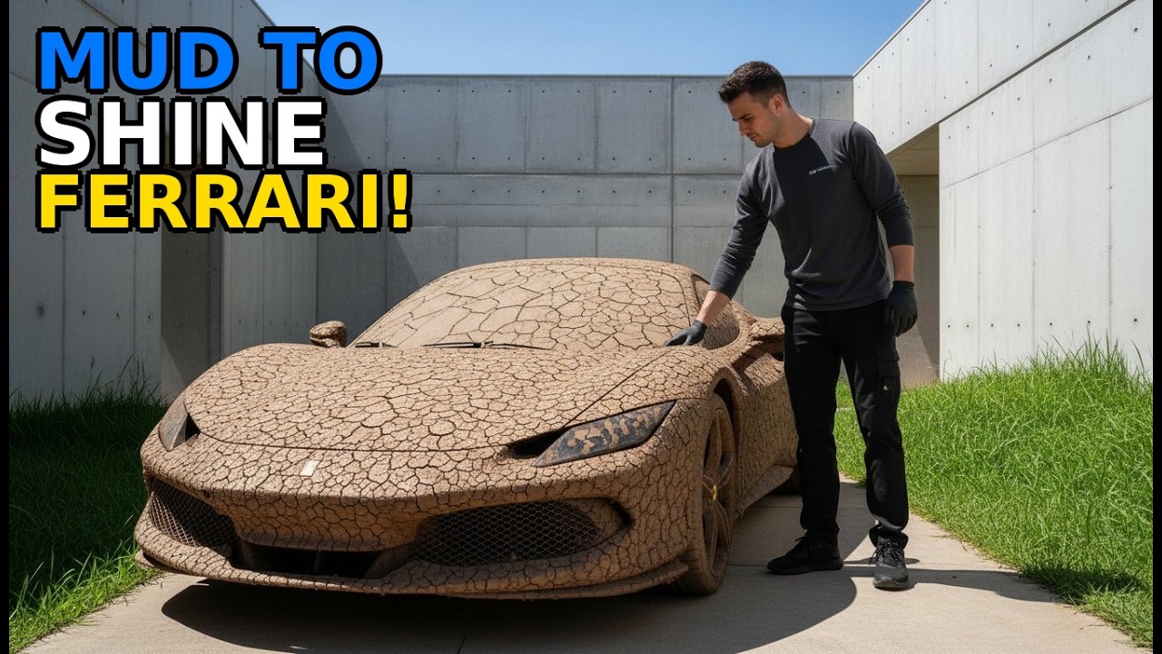 Ferrari MUD TO SHINE ! Satisfying Luxury Car Wash & Detailing Transformation 8K