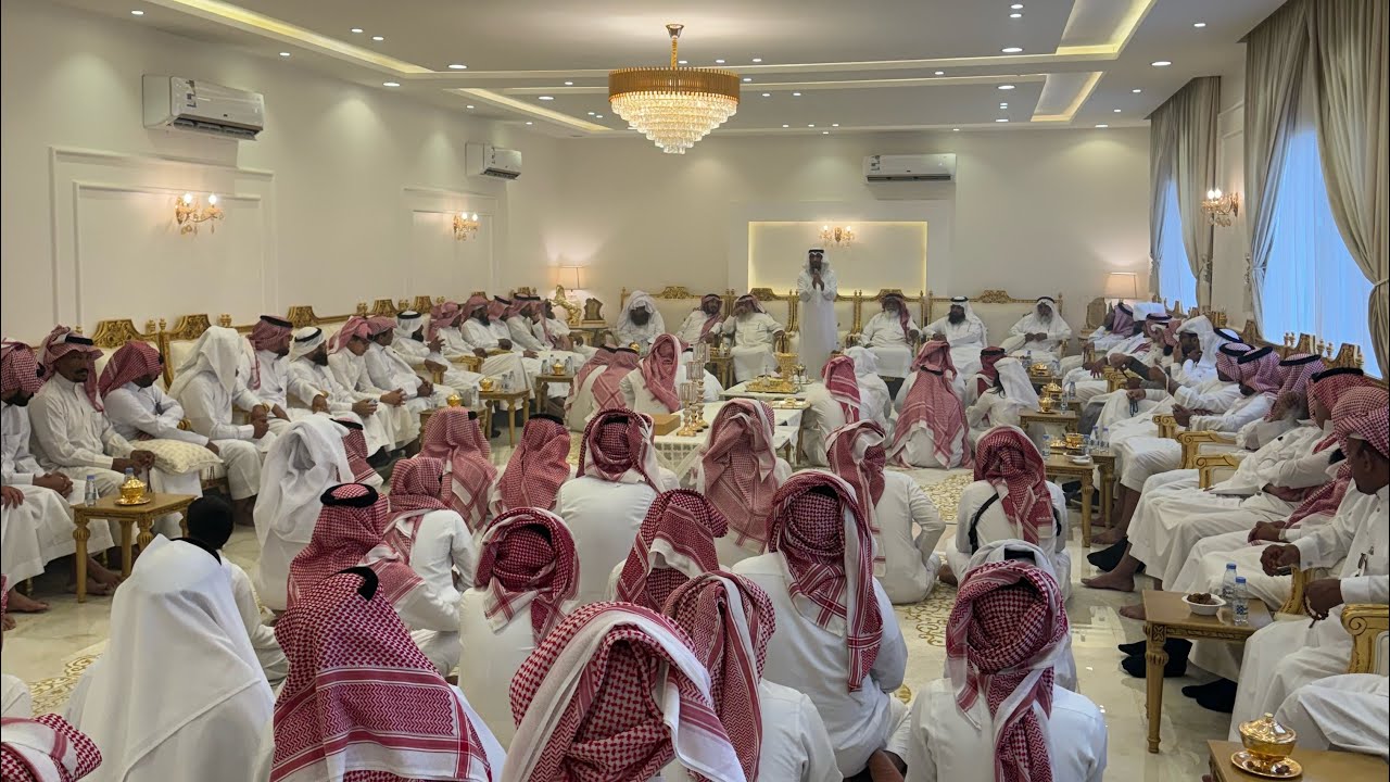ال راكان ال كناد في استقبال مشايخ واعيان قبيلة ال كناد الحرقان والمشاركة في مغرم ال بزمة ال سعد