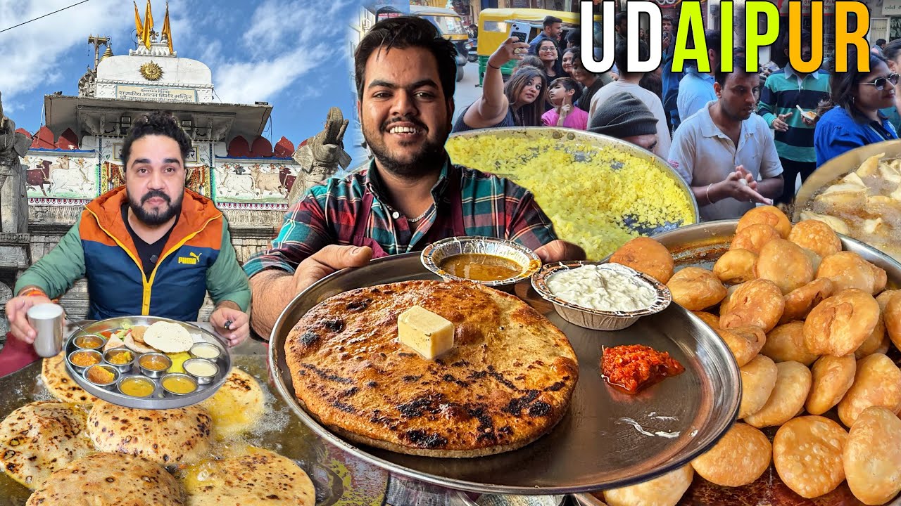 BEST Food in Udaipur | Desi GHEE Loaded Paratha, Jagdish POHA & Kachori, UNLIMITED Thali