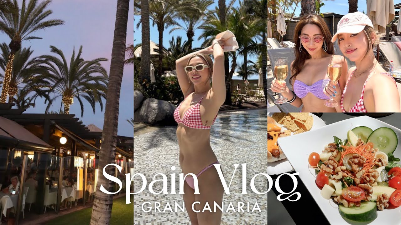 【スペインVlog】美しすぎる離島で過ごした4日間🇪🇸🏖プール/イベント/ビーチ【グラン・カナリア島】