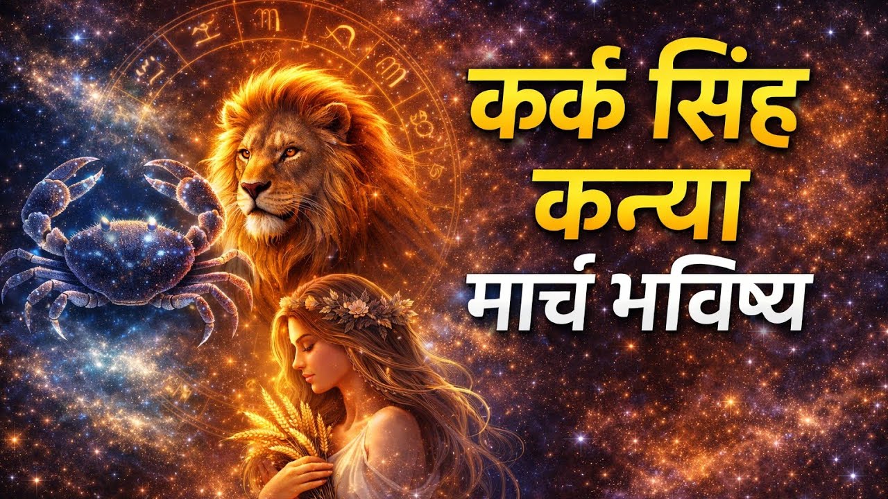 कर्क सिंह कन्या राशी मार्च 2026 भविष्य | March Horoscope Cancer Leo Virgo Marathi