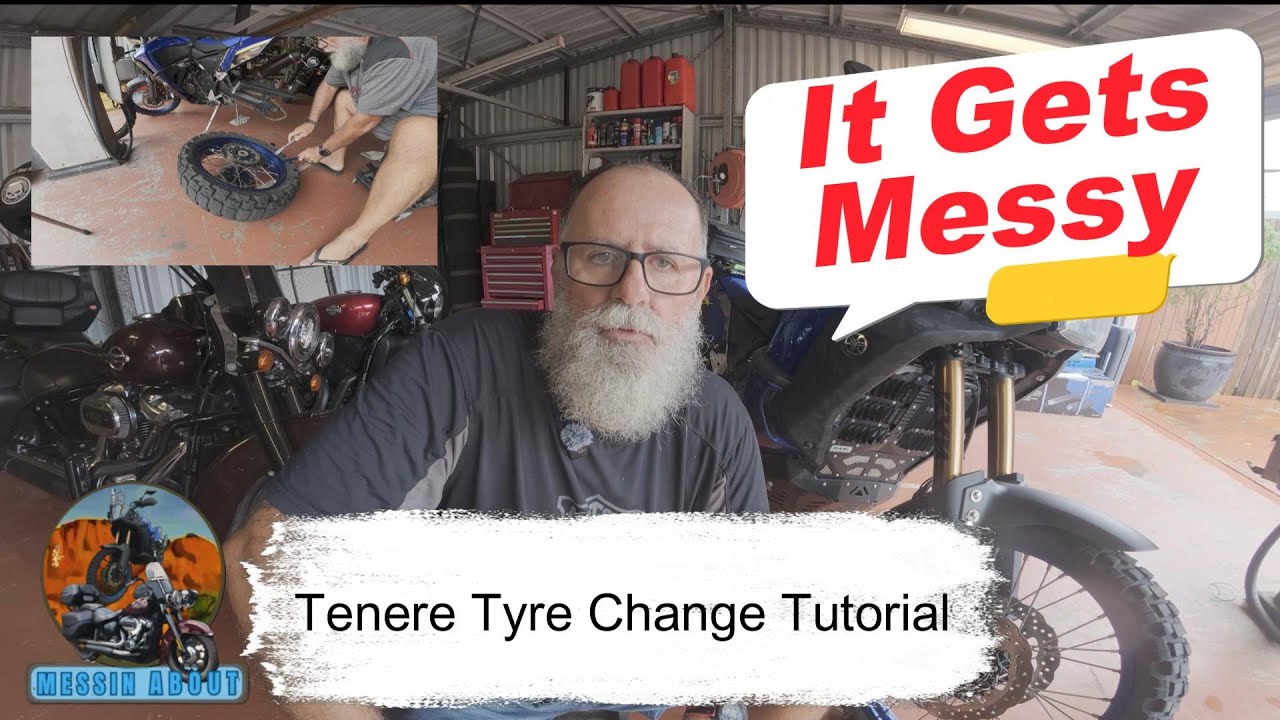 How I Change the tyres on my Adventure Bike Tenere Wheel Removal and Tyre Change Tips and Tricks