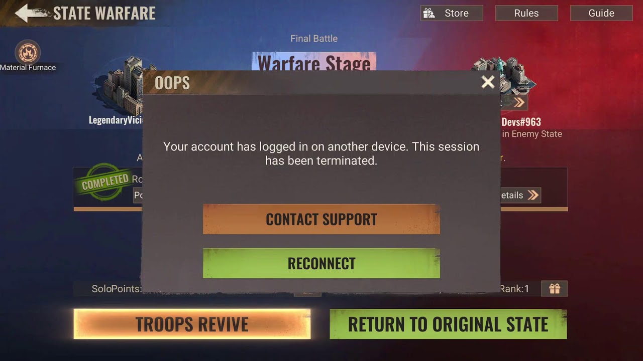 State Warfare - LIVE: VIP (763) VS SIN (963)