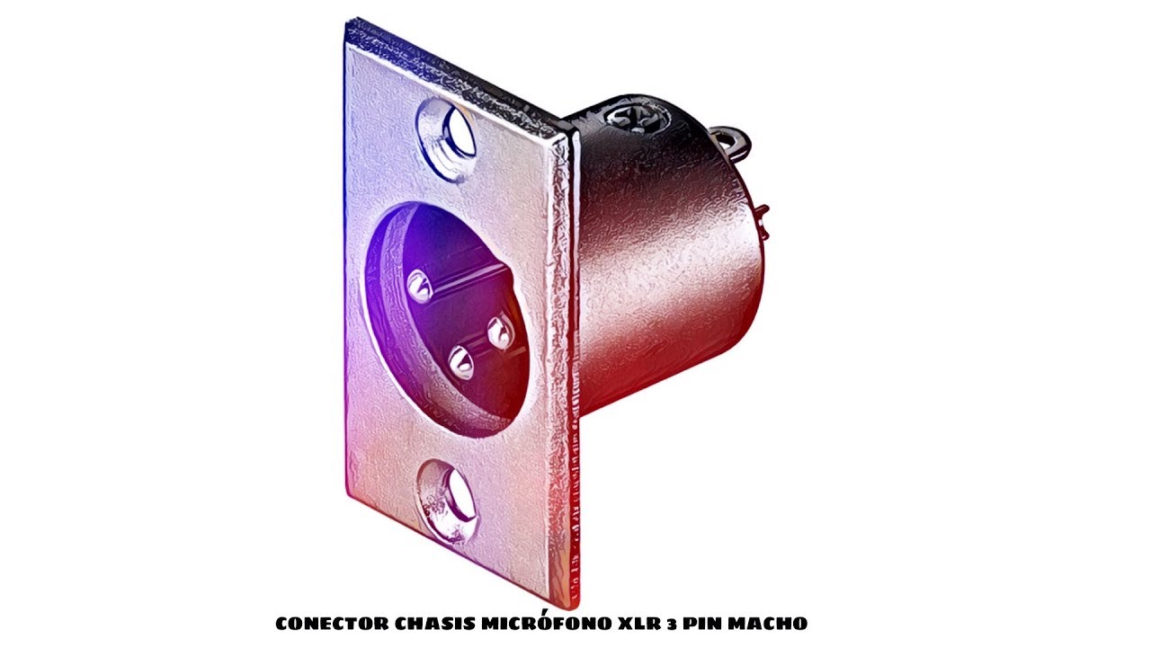 Conector chasis microfono XLR 3 pin macho Gris distribuido por CABLEPELADO &reg;