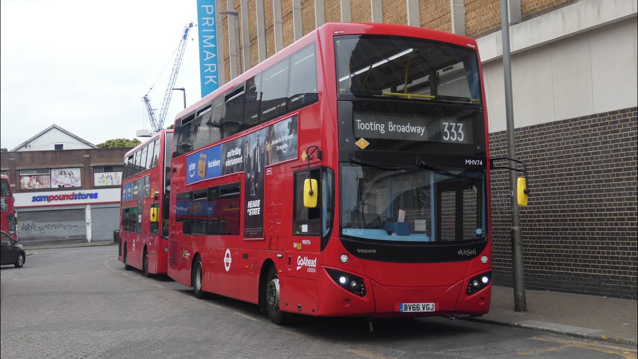 FULL ROUTE VISUAL | London General Route 333 Elephant & Castle To Tooting Broadway | MHV74 (BV66VGJ)