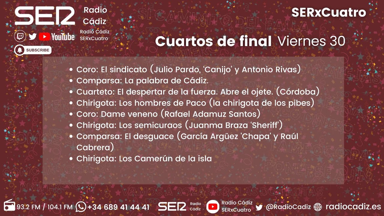 🔴EN DIRECTO COAC2026: Cuartos de Final 1. Julio Pardo, Sheriff, Chapa