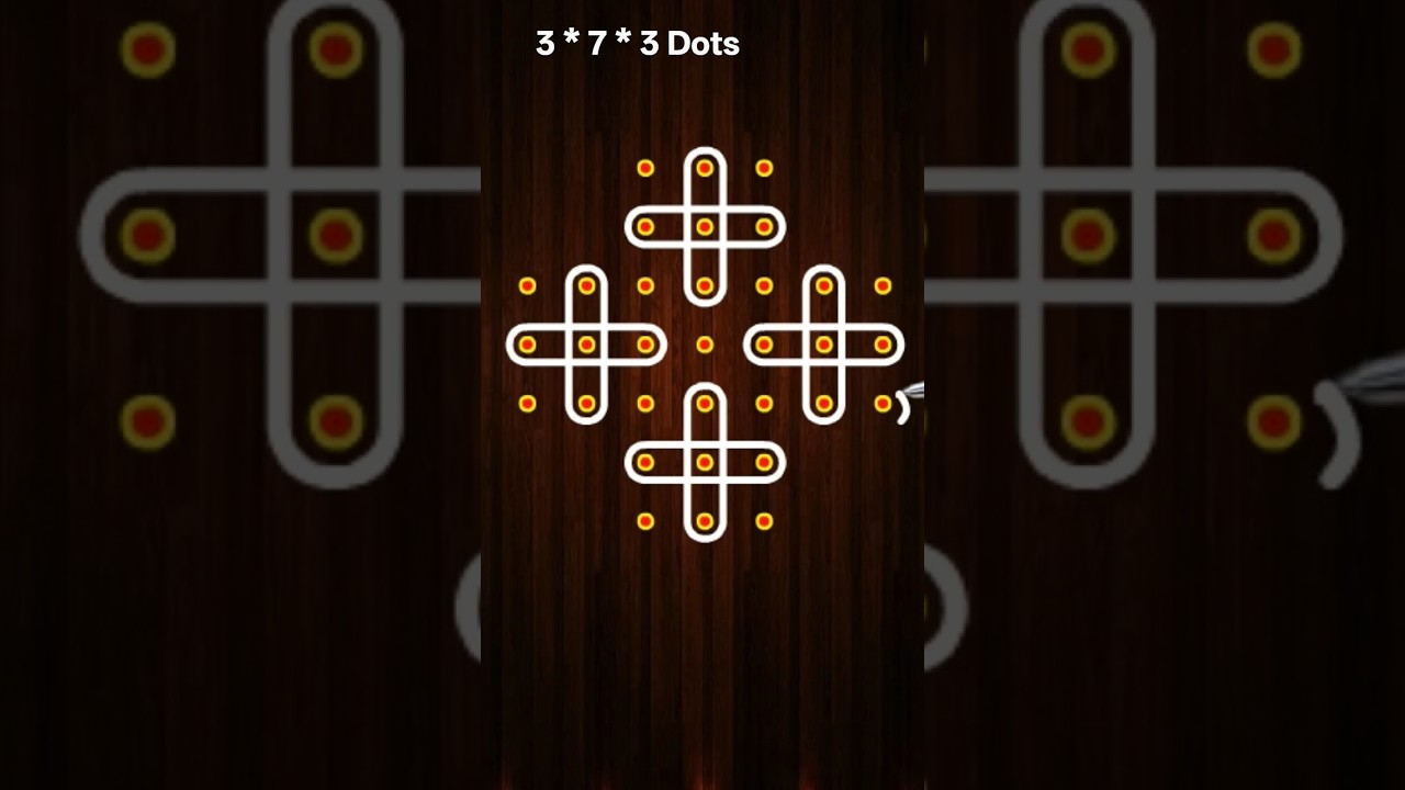 simple sikku kolam with 7 dots 