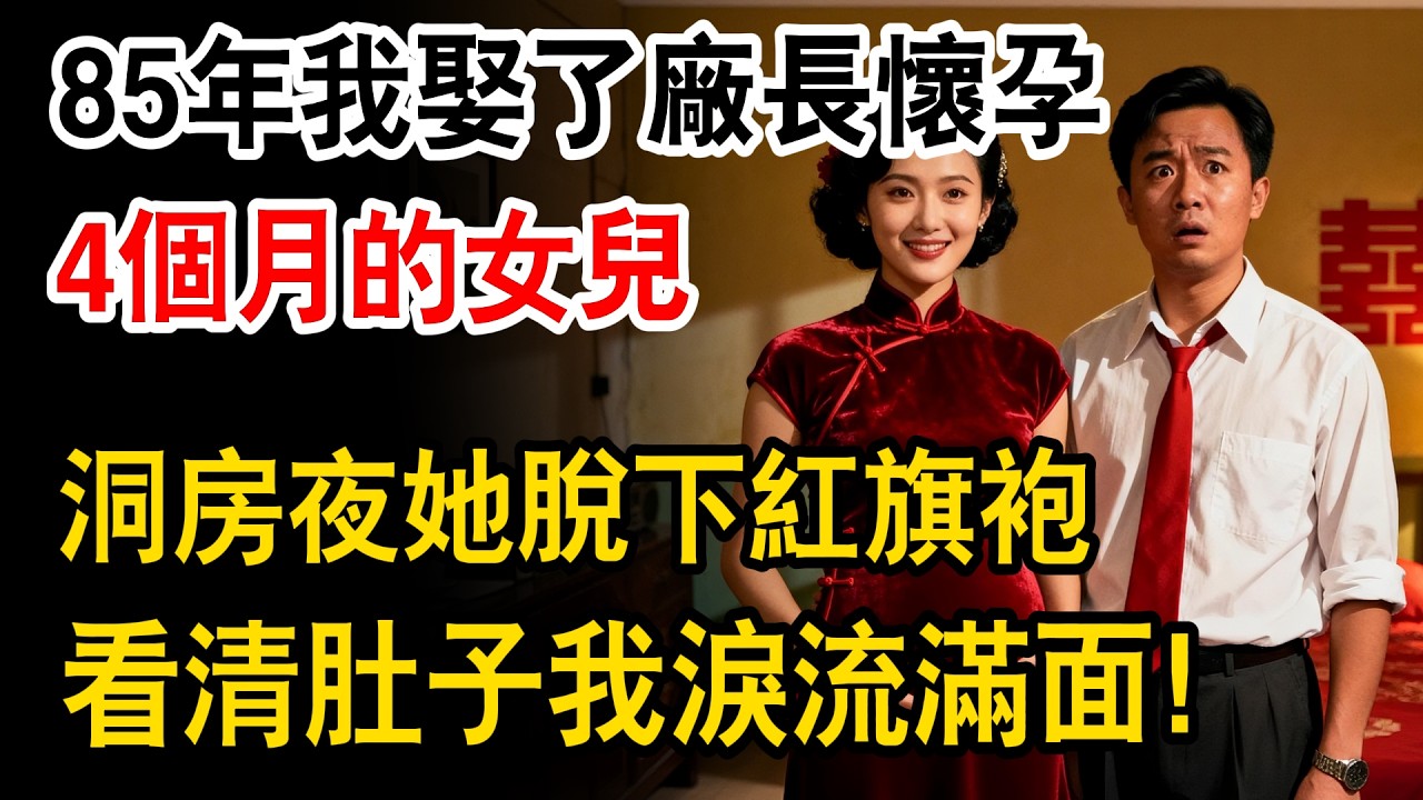 85年我娶了廠長懷孕4個月的女兒，洞房夜她脫下紅旗袍，看清肚子我淚流滿面！#情感故事 #故事頻道 #溫情 #幸福人生 #正能量 #情感 #中老年