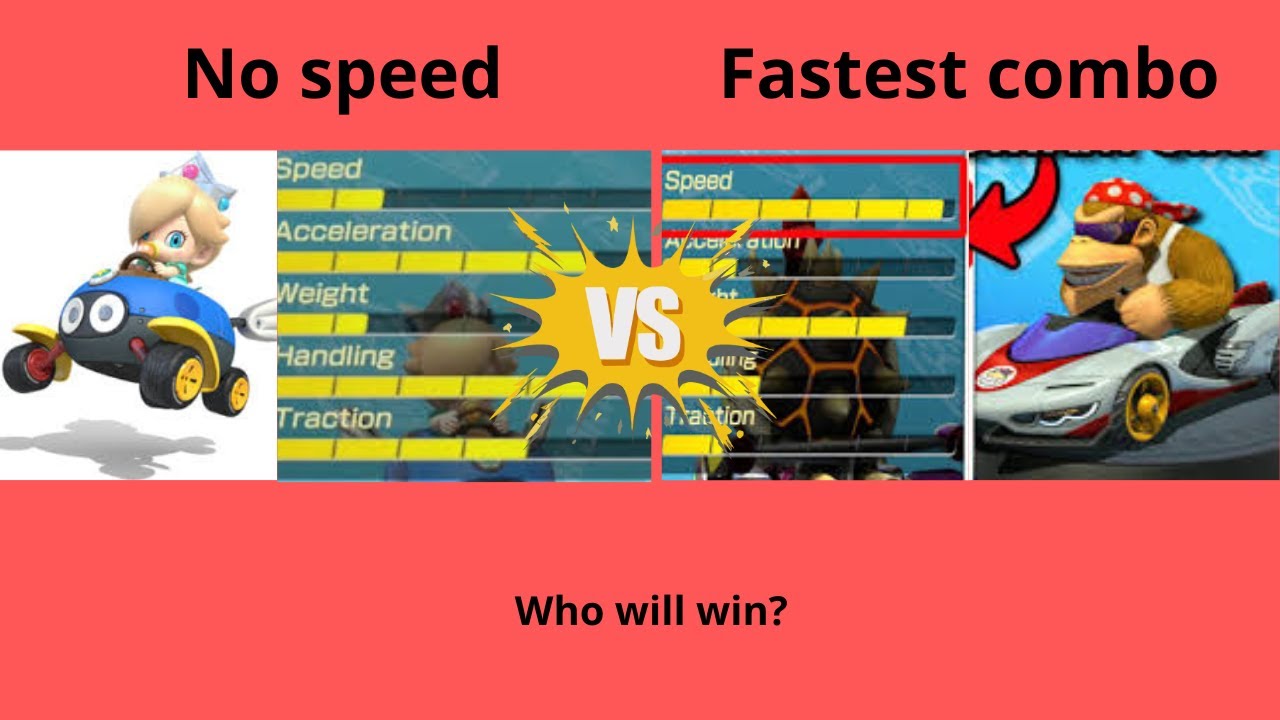 FATEST COMBO VS SLOWEST COMBO in mario kart 8 deluxe