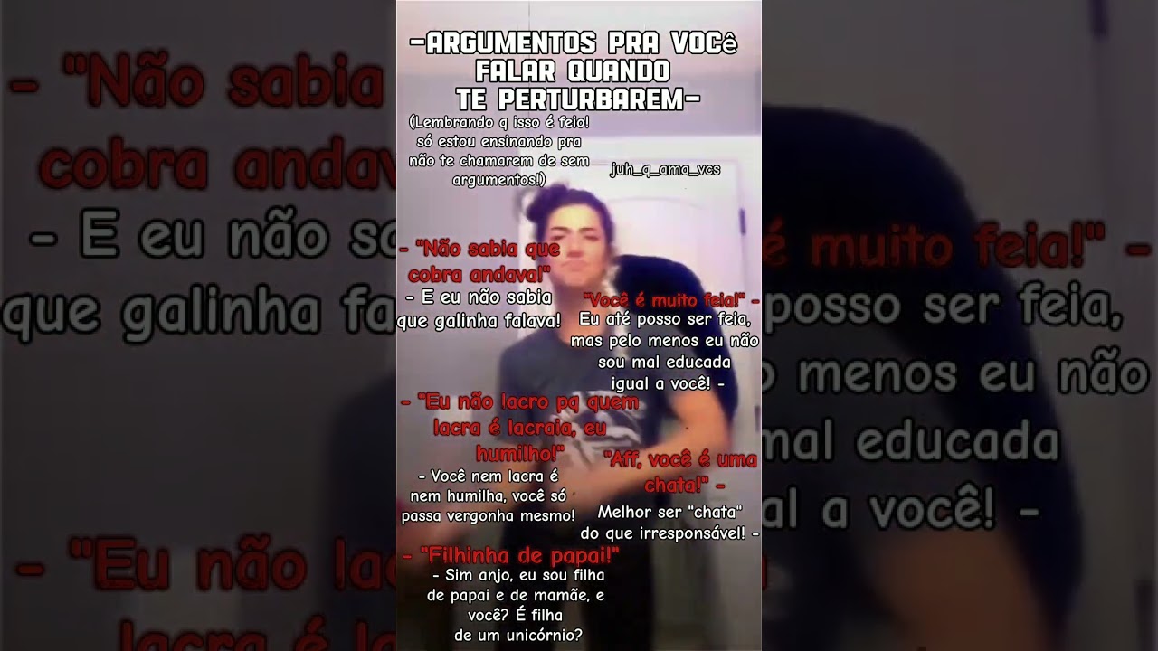 ~Argumentos para você falar quando te perturbarem~ 