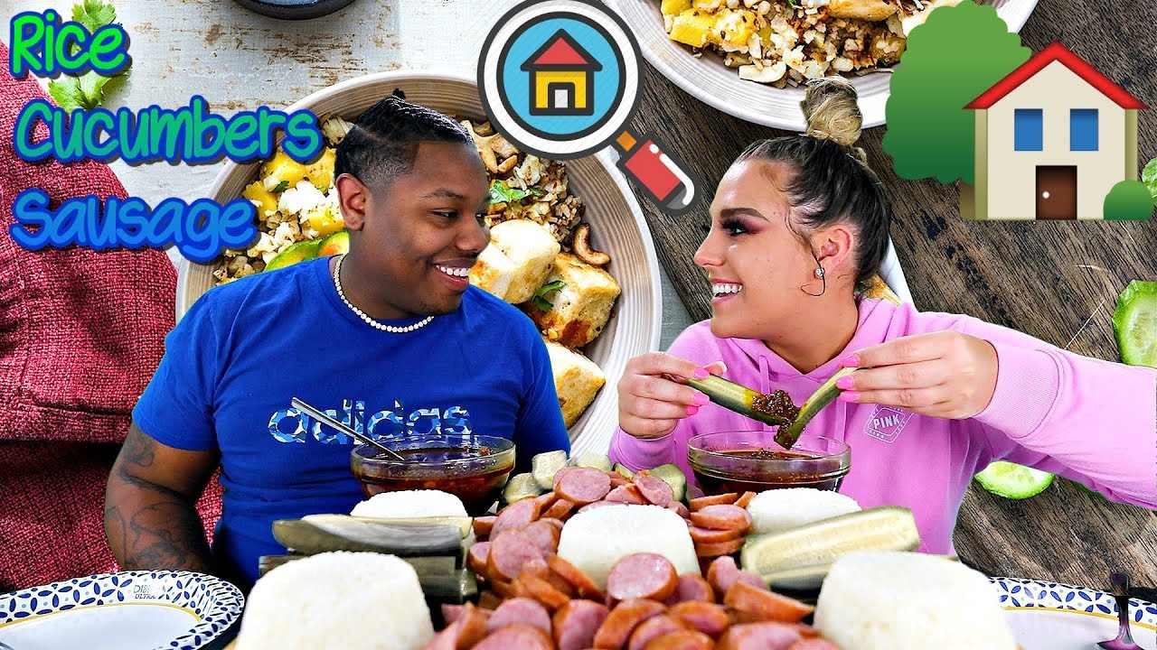 Rice, Cucumbers, Sausage🥒🍙, with Smackalicious Sauce| We Are House Hunting🏡