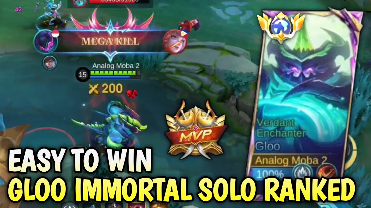 GLOO SOLO RANKED DI IMMORTAL..EASY BANGET INI MAH 😅 - TOP GLOBAL GLOO #mobilelegends 