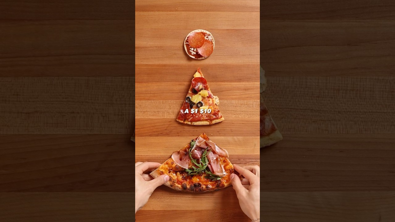 Cheap vs expensive pizza #cooking #foodasmr #food #recipe