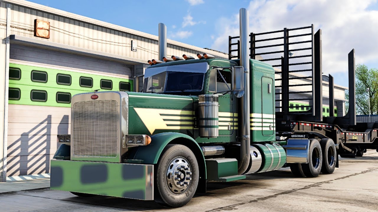 Peterbilt 379 + Slav Jerry Cummins N14 Straight Pipe Sound | ATS 1.57