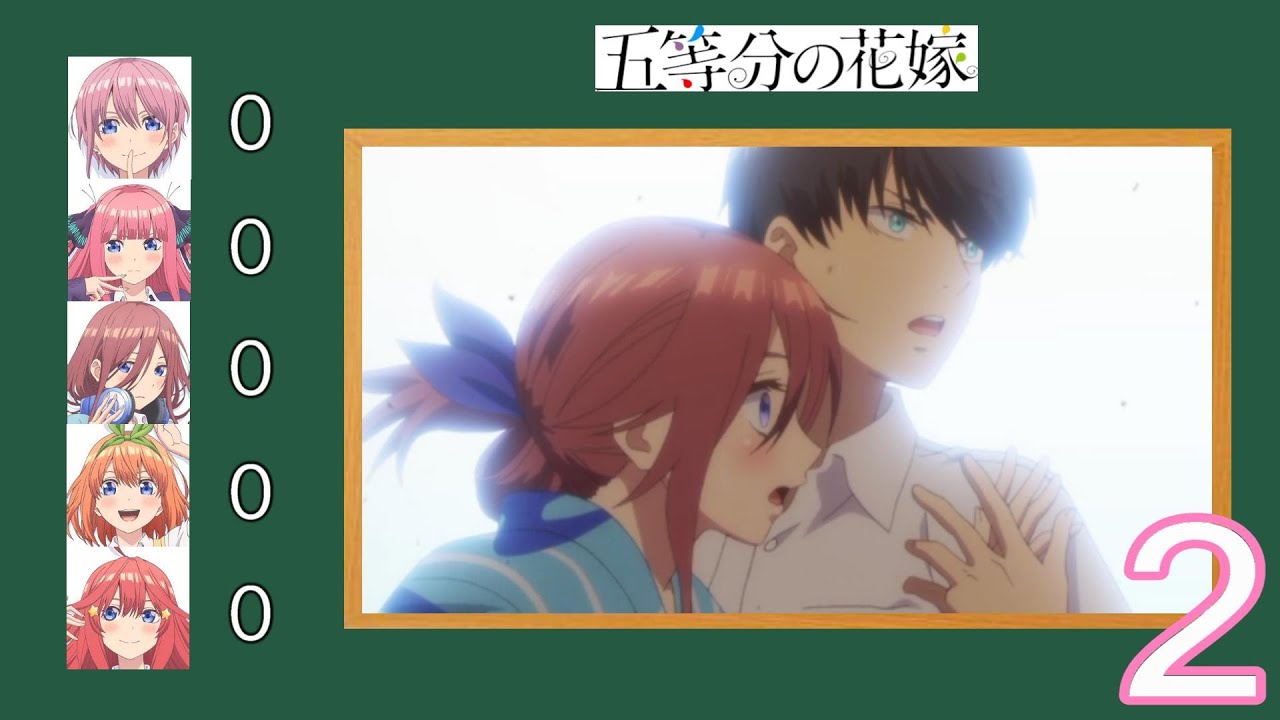 【五等分の花嫁】風太郎と五つ子が触れたシーン数えてみた １期編　Gotoubun No Hanayome The Quintessential Quintuplets