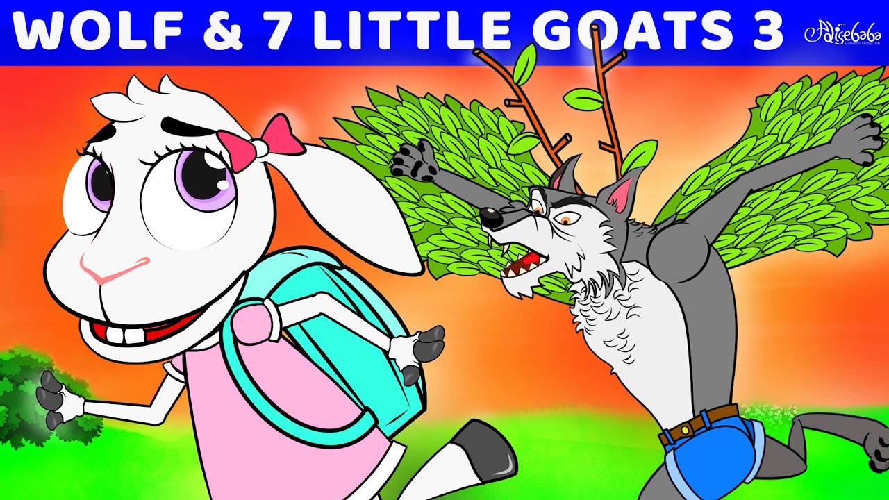 The Bad Wolf & 7 Little Goats 3 - Back to School | Bedtime Stories for Kids in English | Fairy Tales