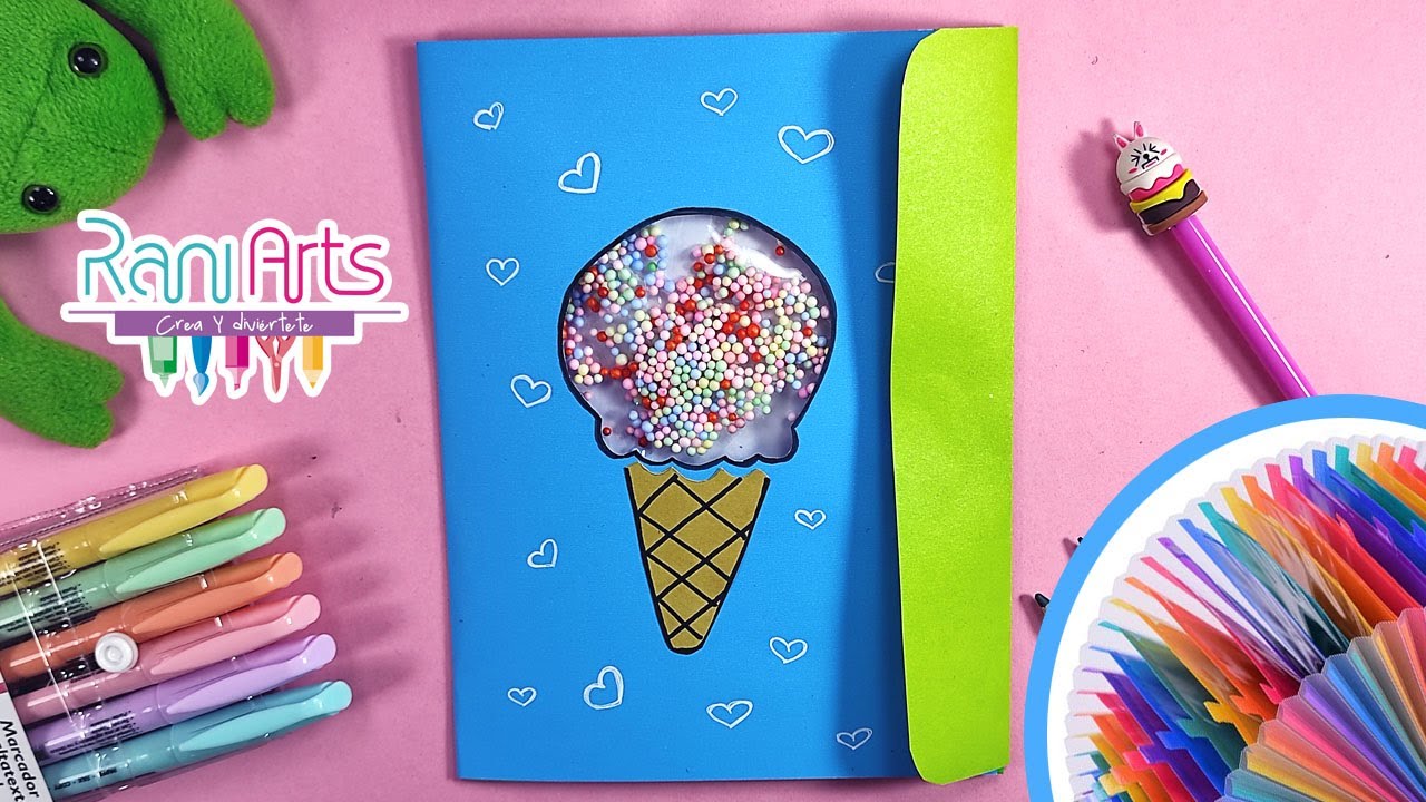 Haz esta CARPETA super linda (HELADO) - DIY - organiza tus apuntes!