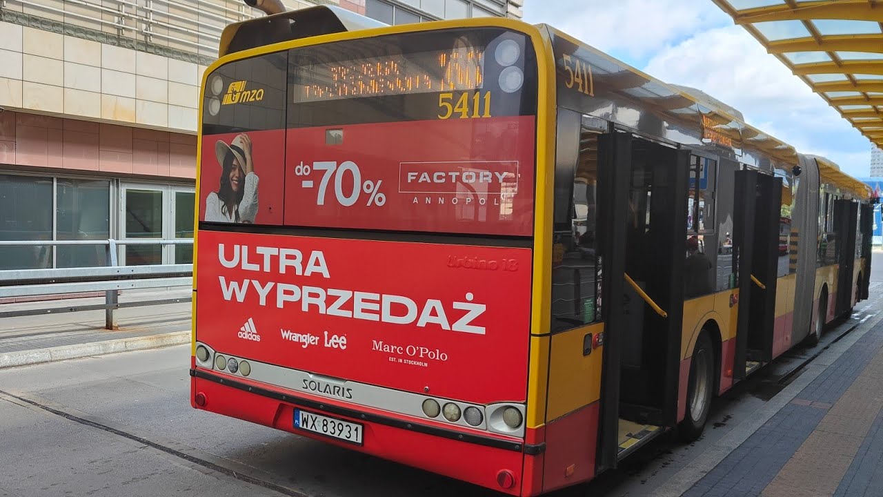 Linia 160 przez Metro Trocka - Solaris Urbino 18 III #5411 ( MZA Warszawa )