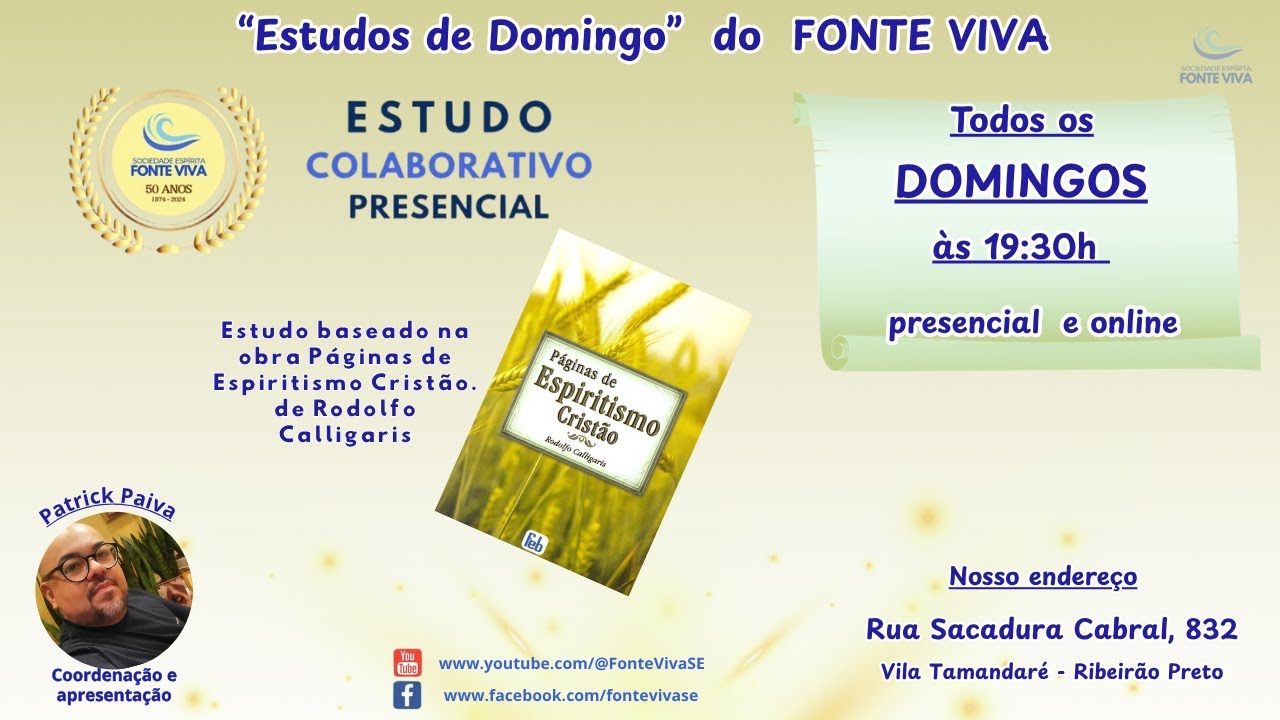 ESTUDO COLABORATIVO - Lição 24: “ O INFERNO” - Sociedade Espírita Fonte Viva 1º/ 02/2026