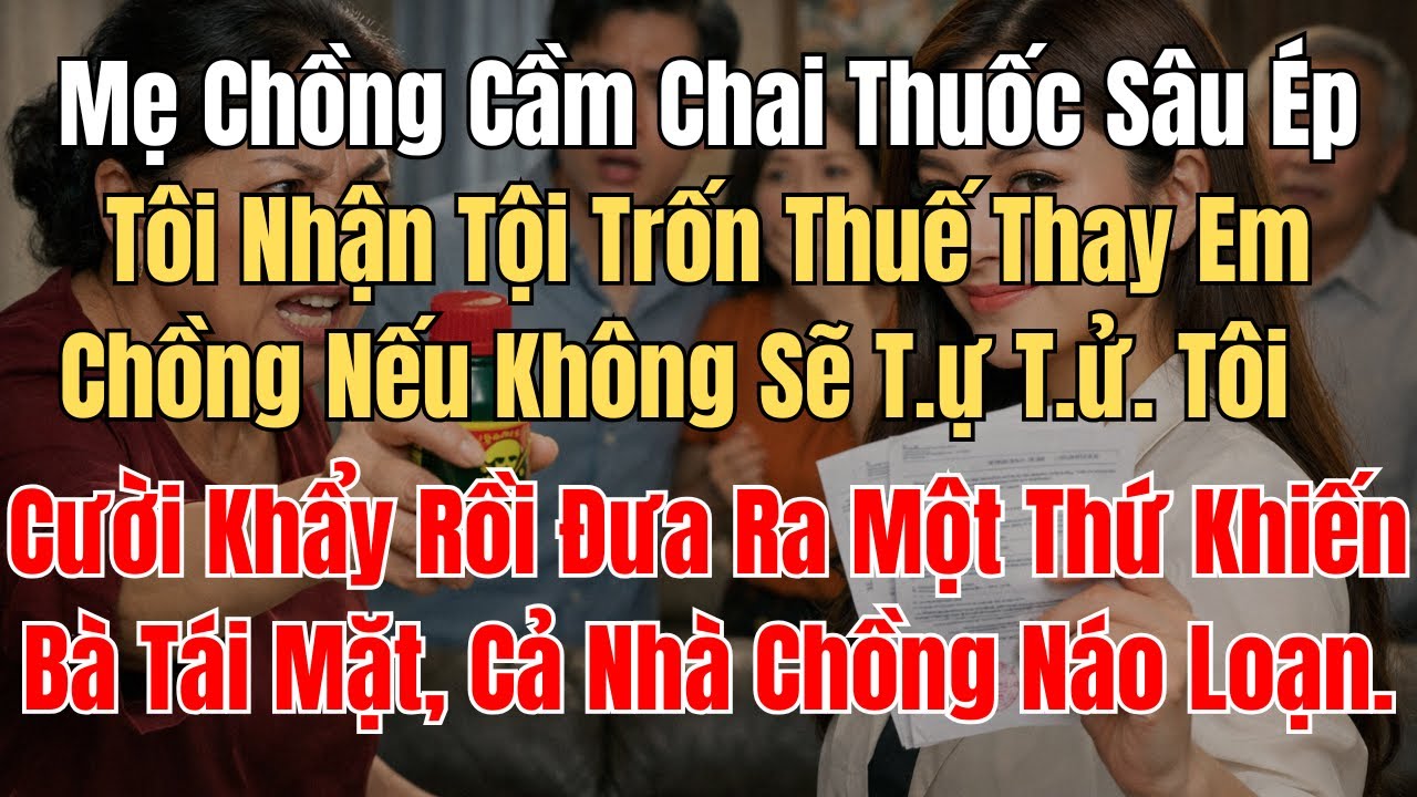 Mẹ Chồng Cầm Chai Thuốc Sâu Ép Tôi Nhận Tội Trốn Thuế Thay Em Chồng Nếu Không Sẽ T.ựT.ử.Tôi Cười...