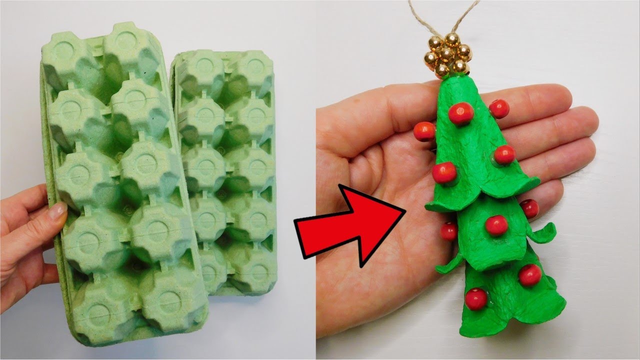 Fantastic Christmas Tree Tutorial / Egg Boxes Craft Idea / Christmas Ornaments DIY